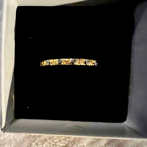Genuine Diamond 14K Gold Filled HN Stacker Ring - Picture 2 of 10